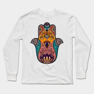 Deep Hue Hamsa Long Sleeve T-Shirt